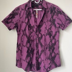 INC International Concepts Men’s Purple Snakeskin Button Up
